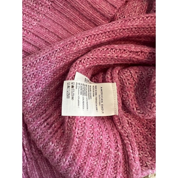 American Eagle Pink Knit Mock Neck Long Sleeve Sweater Womens Size XS - Picture 7 of 7